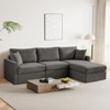 Vipbear 113" Modular Sectional Sofa with Storage Ottoman, Modern Chenille Convertible L Shaped Sectional Couches - 2 of 4