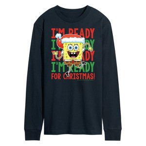 Men's - SpongeBob SquarePants - I'm Ready For Christmas Long Sleeve Graphic T-Shirt - 1 of 4