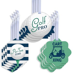 Big Dot of Happiness Par-Tee Time - Golf - Assorted Hanging Birthday or Retirement Party Favor Tags - Gift Tag Toppers - Set of 12 - 1 of 4