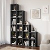 2-Tier Small Narrow Bookshelf, Black Cube Display Rack for Corners, Modern CD Storage Cabinet for Home Office & Living Room (1 Pack) - 4 of 4