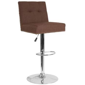 Flash Furniture Ravello Contemporary Adjustable Height Barstool with Accent Nail Trim