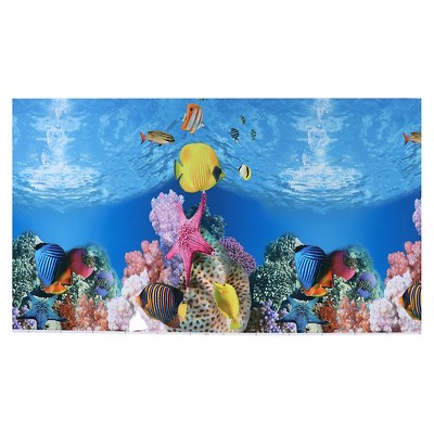 Unique Bargains Aquarium Background Poster Double-sided Aquarium Fish Tank Background Decorative Paper Sticker 1 Pc