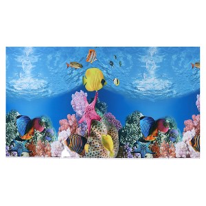 Unique Bargains Aquarium Background Poster Double-sided Aquarium Fish Tank Background Decorative Paper Sticker 1 Pc - 1 of 4