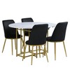Maliang 5-Piece Extendable Kitchen Dining Table Set witj 4 Upholstered Chairs, Compact Foldable Design - 3 of 4