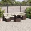 vidaXL 8 Piece Patio Sofa Set with Cushions Brown and Cream Poly Rattan - Without Storage - 2 of 4
