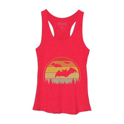 Women's Design By Humans Vintage Retro Vampire Bats Halloween Costume By Chos Racerback Tank Top