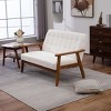 VYNXARIA Mid-Century Modern Solid Loveseat Sofa Upholstered Linen Loveseat, 2-Seat Upholstered Loveseat Sofa Modern Couch£¬Beige - 2 of 4