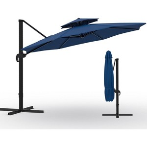 10x10 ft Cantilever Patio Umbrella, 360 Rotation & Adjustable Height,  Heavy Duty Aluminum Outdoor Umbrella for Garden & Poolside : Target