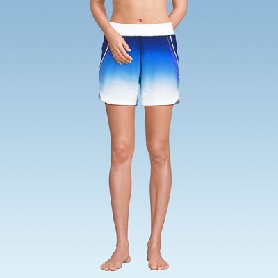 Lands' End Women's 5" Quick Dry Elastic Waist Board Shorts Swim Cover-up Shorts with Panty