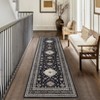 Faux Wool Boho Vintage Floral Printed Area Rug Machine Washable Foldable Ultra Thin Non Slip Stain Resistant Pet Friendly Carpet For Home Decor - 3 of 4