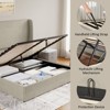 Bed Frame with Lift Up Storage,Linen Upholstered Platform Bed,Wingback Headboard - 3 of 4