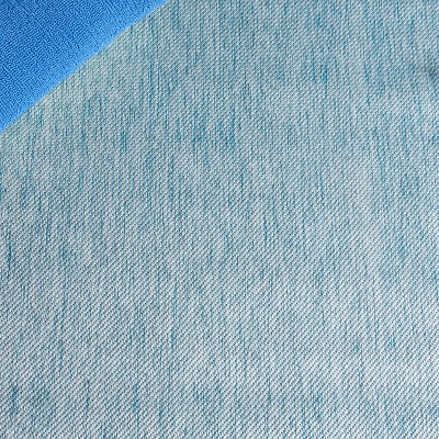 Aqua Blue Square Synthetic Reversible Area Rug
