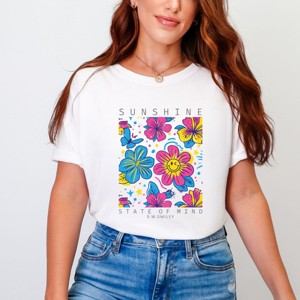 Simply Sage Market S.W.Smiley Sunshine State of Mind Floral Garment Dyed Tee - 1 of 4
