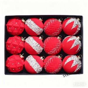 12 Pcs 3.15" Christmas Tree Ornaments Set, Christmas Ball Decorations, Suitable for Christmas Party, Holiday Wedding Indoor and Outdoor Decoration - 1 of 1