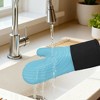 REGALWOVEN Soft Silicone and Cotton Oven Mitts Heat-Resistant Cooking Gloves Gripping for Baking, Kitchen Mitts Set of 2 - 4 of 4