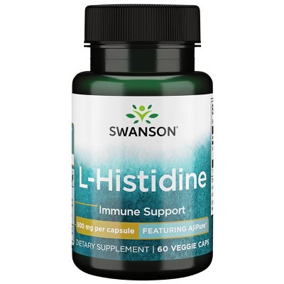 Swanson Dietary Supplements L-Histidine - Featuring Ajipure 500 mg 60 Veg Caps.
