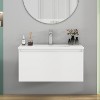 KTMBDW 32" Bathroom Vanity Sink Combo for Small Space, Wall Mounted Bathroom Cabinet Set with White Ceramic Sink - 2 of 4