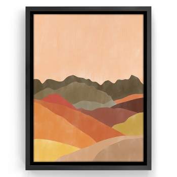 Americanflat - Terracotta Landscape 1 by The Print Republic Floating Canvas Frame - Modern Wall Art Decor