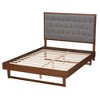 Baxton Studio King Bryn Fabric and Wood Platform Bed Gray/Walnut Brown: No Box Spring, Tufted Headboard - 4 of 4