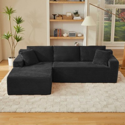 Dolonm 103" L-shaped Modular Cloud Sofa,Compressed Boneless with Deep Seats,No Assembly, for Living Rooms Bedrooms