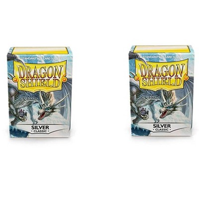 Dragon Shield 2 Packs Dragon Shield Classic Silver Standard Size 100 ct Card Sleeves Individual Pack