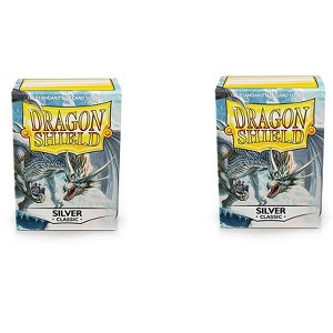 Dragon Shield 2 Packs Dragon Shield Classic Silver Standard Size 100 ct Card Sleeves Individual Pack - 1 of 4