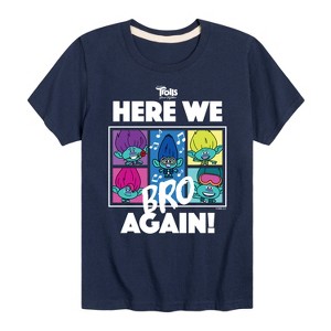 Boys' - Trolls - Here We Bro Again Branch and Brothers Short Sleeve Graphic T-Shirt - 1 of 4