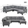 NicBex U-Shaped Modular Sectional Sofa Modern Convertible Upholstered 7 Seat Sofa with 3 Pillows for Living Room,Apartment - 3 of 4