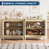 31.5 Inch Fluted Sideboard Buffet Cabinet with Doors and Adjustable Shelf, Modern Wooden Coffee Bar for Living Room Dining Room Kitchen Entryway - 3 of 4