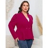 BLUEMING Womens Plus Size Blazers Business Casual Knit Blazer Long Sleeve Shawl Lapel High Waist Jackets - 4 of 4