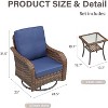 Buenhomino Outdoor Swivel Rocker Chairs, 3 Piece Wicker Patio Set with Thick Cushion and Side Table, Rattan Patio Swivel Rocking Chairs for Porch - 3 of 4