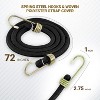 72-Inch Heavy Duty Bungee Cords with Metal Hooks for Bikes, Camping, Outdoors, Tie Downs, Cargo Security, Weatherproof & Abrasion Resistant - 2 of 4