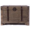Vintiquewise Old Fashioned Large Natural Wood Storage Trunk and Coffee Table - 3 of 4