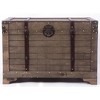 Vintiquewise Old Fashioned Large Natural Wood Storage Trunk and Coffee Table - image 3 of 4