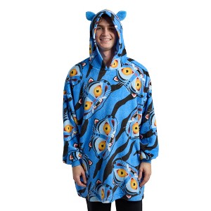 KPop Demon Hunters Derpy Head AOP Men's Blue Oversized Sleep