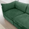 Vynxaria Modern Sofa Green Chenille, Wrapped Backrest/Armrest, Crescent Shape, Storage Drawers/Footrest, 2/3/4-Seat for Nordic/Modern Luxury - 4 of 4