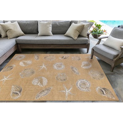 Sand Flat Woven Synthetic Coastal Indoor/Outdoor Rug