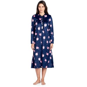 Ashford & Brooks Women's Mink Fleece Long Sleeve Nightgown - 1 of 4