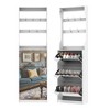 Vynxaria White Mirrored Shoe Cabinet Freestanding Coat Rack with 5 Hooks and Ample Shoe Storage, Ideal for Entrance Porch - 2 of 4