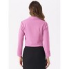 INSPIRE CHIC Women's Regular Fit Notched Lapel Ruched Sleeve Business Crop Blazer - 4 of 4