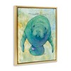 Stupell Industries Green Manatee Underwater Floating Frame Canvas Art - 2 of 4