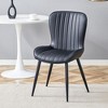 MAYEERTY Black Minimalist Ergonomic Dining Chairs Set of 4 - Extended Curved Cushion, Comfortable - 2 of 4