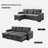 American Furniture Classics,Tufted Sectional Chaise Sofa Sleeper with Storage - 2 of 4