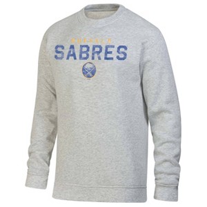 NHL Buffalo Sabres Men's Long Sleeve Ash Gray Crew Neck Fleece Hooded Sweatshirt - 1 of 3