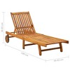 vidaXL Patio Sun Lounger with Cushion Solid Acacia Wood - 4 of 4