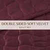 Dual-Sided Velvet Box-Stitched Heavyweight Quilt Set - Great Bay Home - 4 of 4