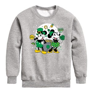 Boys' - Disney - Mickey And Minnie Pot Of Gold Graphic Long Sleeve Fleece Sweatshirt - 1 of 4