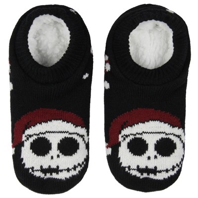 Women's The Nightmare Before Christmas Pull-on Slipper Socks With Grippers  - Black/white 4-10 : Target