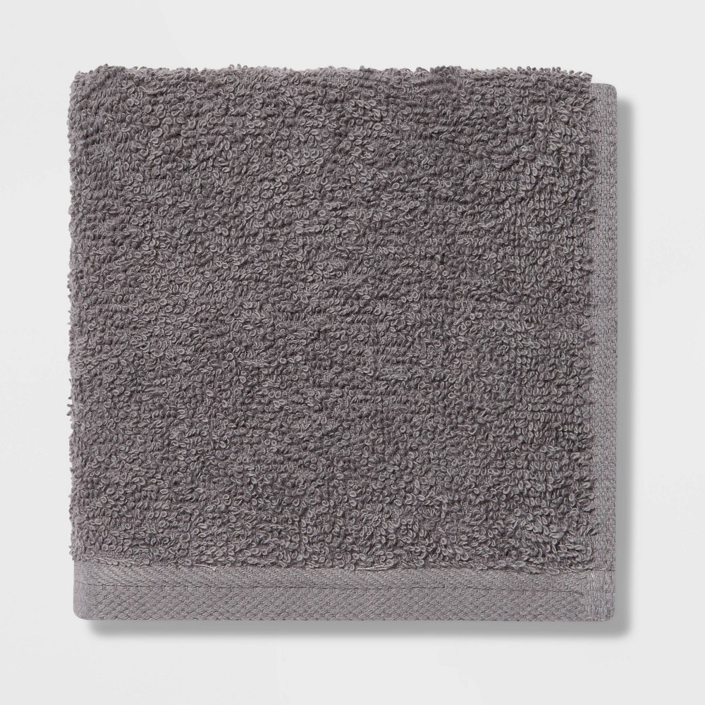 Photos - Towel Everyday Washcloth Dark Gray - Room Essentials™