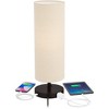 360 Lighting Heyburn Modern Accent Table Lamps 20" High Set of 2 Bronze with USB and AC Power Outlet in Base Oatmeal Cylinder Shade for Bedroom Desk - 3 of 4